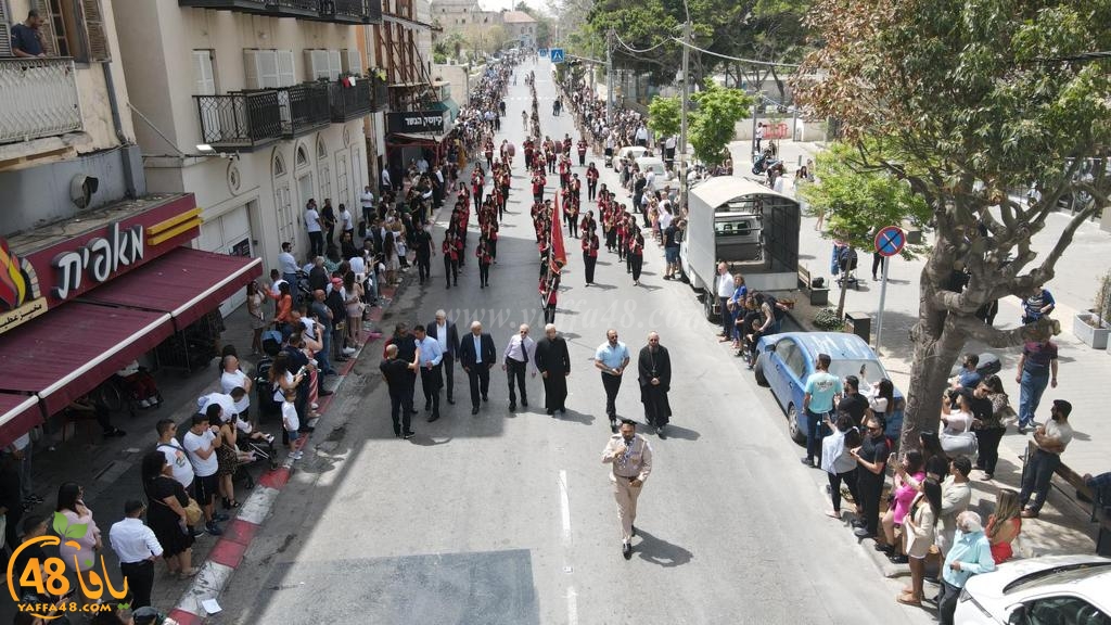 صور: استعراض كشفي ضخم في يافا بمناسبة يوم التقبيلة 